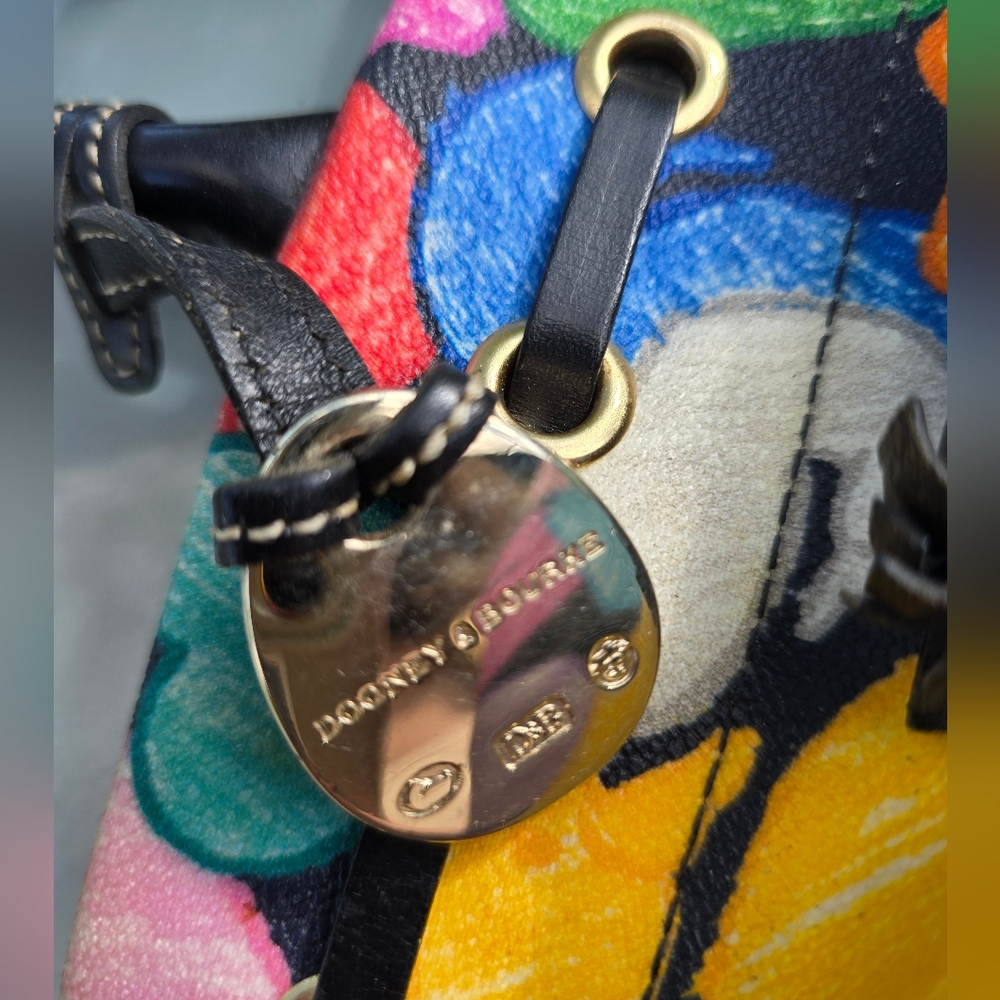 Vintage Y2K 90s Dooney & Bourke Multicolor Rainbow - -Wonder Duck - Leather Bag - Picture 7 of 8